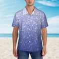 thumbnail image 2 of Logiee Glittering Blue Purple Print Mens Hawaiian Shirts,Loose-Fit Short Sleeve Button Down Tropical Aloha Beach Shirt,Summer Vacation Wedding Tops,3X-Large, 2 of 7