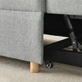 thumbnail image 6 of Sofa Bed, Convertible Sleeper Sofa Chair Adjustable Backrest Recliner with Pullout Sofa Bed with Wheels, Modern Linen Fabric for Living Room for Tight Spaces, Grey, 6 of 8