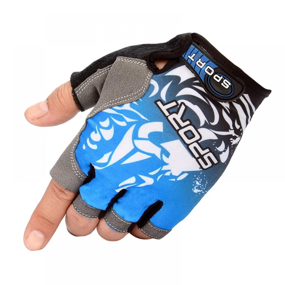 RocRide Cycling Gloves with Gel Padded Protection Women and Children Sizes. Half Finger with Pull Tabs Men Road and Mountain Biking 