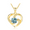 Blue, variant on 1CT D Color Vvs1 Moissanite Heart Necklace for Women S925 Silver Gold Diamond Pendant Pass Tested