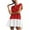 Red, variant on YHAJDS Womens Plus Size Dress Short Sleeve Turndown Collar Knee-High Solid Color Shirt And Sweatshirt Style
