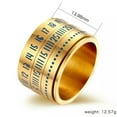 thumbnail image 2 of Rotatable Blue Luminous Display of Arabic Numerals Time Titanium Steel Ring 7-12, 2 of 9