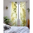 thumbnail image 3 of Sage Green Leaves Sheer Curtains 63 Inch Length 2 Panels Set for Living Room/Bedroom, Summer Botanical Farmhouse Watercolor Leaf Kitchen Curtains Grommet Curtains Window Treatments 42"x63"x2, 3 of 7