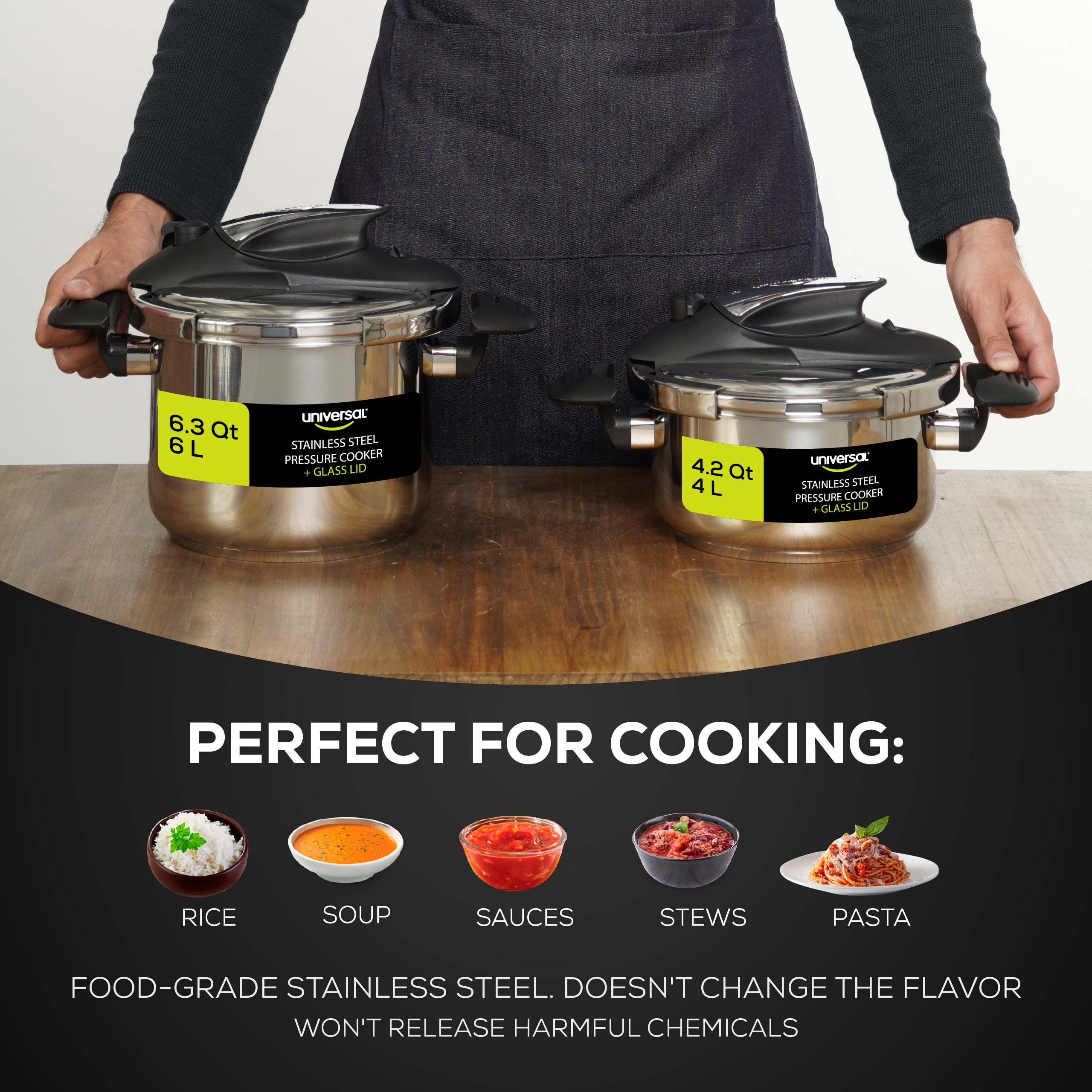 Stainless Steel Pressure Cooker (6 L) Sofram Size: 6.3 qt.