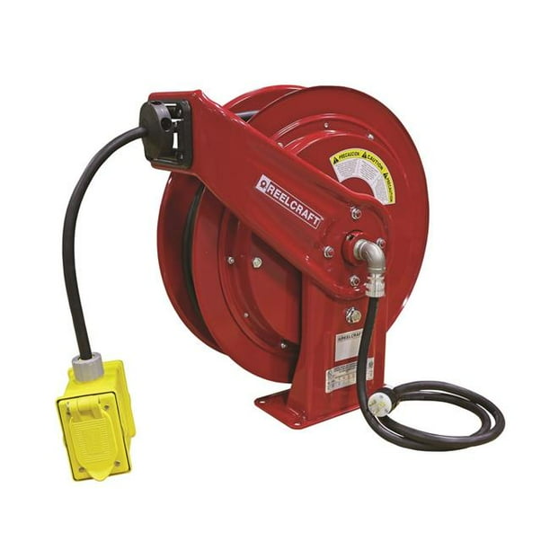 Reelcraft L 70100 123 7A 20A 100 ft. Spring Retractable Duplex GFCI