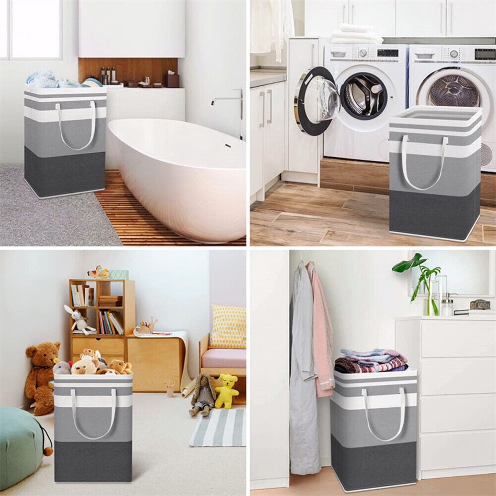 COSTYLE 2 Pack Large Laundry Basket Waterproof Collapsible Tall Clothes Laundry Hamper,100L
