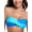 Blue Color Block, variant on Ocean Blues Women's Halter Bikini Top with Removable Strap Color Block Print Twist Front Bandeau Swimsuit Top Bikinis Strapless Bathing Suits for Women