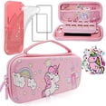 thumbnail image 1 of Pink Unicorn Carrying Case Compatible with Nintendo Switch Lite with Crystal Glitter Soft Protective Case Cover+Screen Protector+Stickers, Hard Storage Case Accessories Kit for Girls Birthday Gift, 1 of 1
