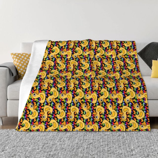 Fotbe Cartoon Ducks Manta de Franela con Estampado, Manta Ultrasuave para Cama, Sofá, Auto, Hipoalergénica y Antibolitas-60"x50"