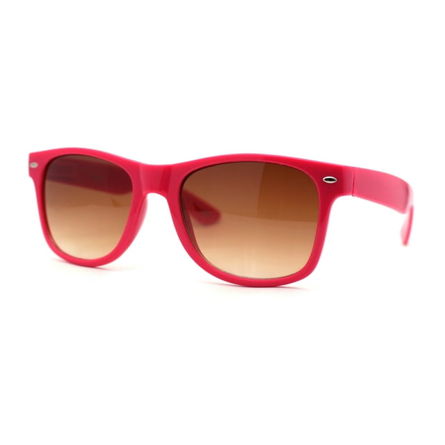 Classic Iconic Pop Color Horn Rim Sunglasses Fuchsia Brown