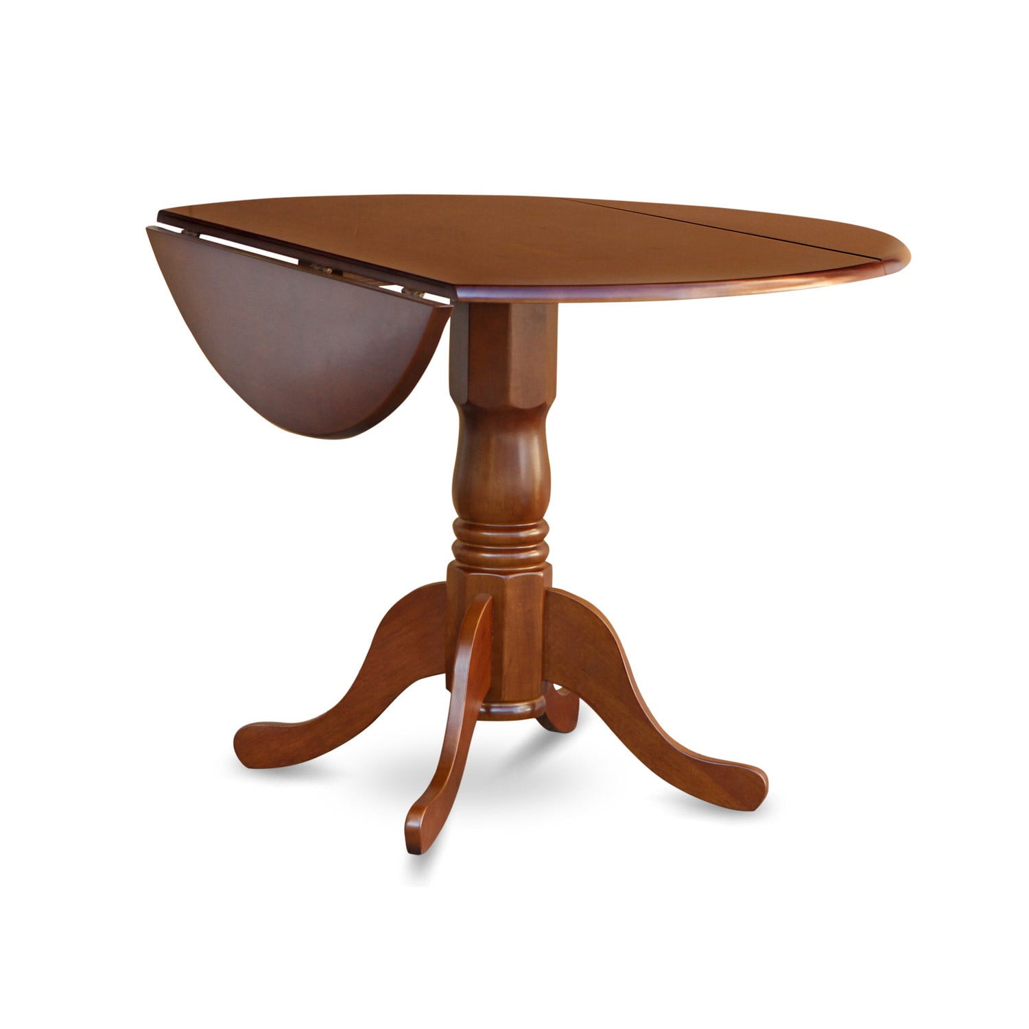 East West Furniture Dublin Wood Dining Set w/ Linen Fabric Seat in Brown