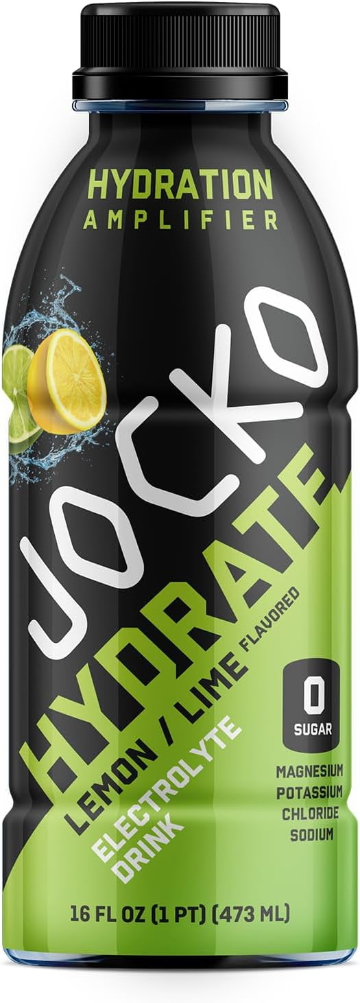 Jocko Fuel Hydrate Electrolyte Drinks - Sports Drink Hydration, Lemon-Lime 16 Oz (12 Pack)