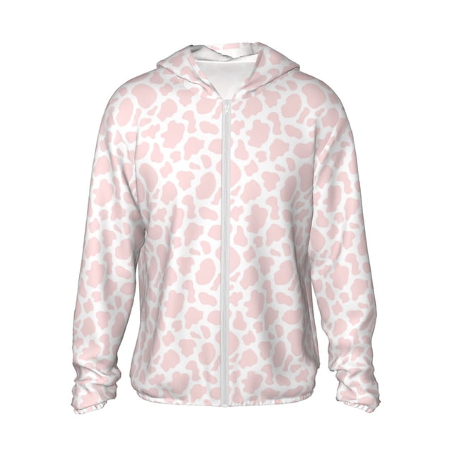 Balery Cow 1 Sudadera ligera de manga larga con capucha y protección solar UPF 50+ para hombre y mujer, ideal para pesca y running-Large