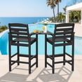 thumbnail image 5 of RIAFUN HDPE Height Bar Stools Set of 2 with Removable Connecting Table, Weather Resistant Outdoor Tall Adirondack Chairs with Umbrella Hole for Patio, Poolside, Garden, Black, 5 of 11
