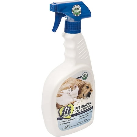 FIT Organic: All Natural Stain & Odor Eliminator, Pet Stain and Odor Remover, Spot Carpet Cleaner, Enzyme Free-24 oz
