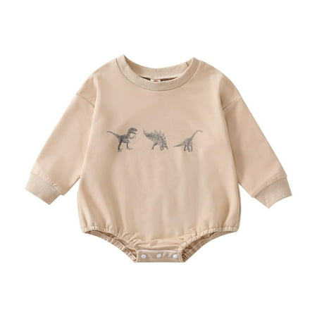 

12 Month Snowsuit Boys Girls Long Sleeve Cartoon Printed Pullover Romper Sweatshirt Bodysuits