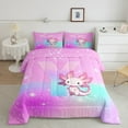 thumbnail image 2 of Manfei Cartoon Animal Axolotl King Size Comforter Sets,Starry Night Bedding Comforter Set,First Letter Y Bedding Set For Girls,Super Cozy Room Decor Reversible,3pcs, 2 of 8
