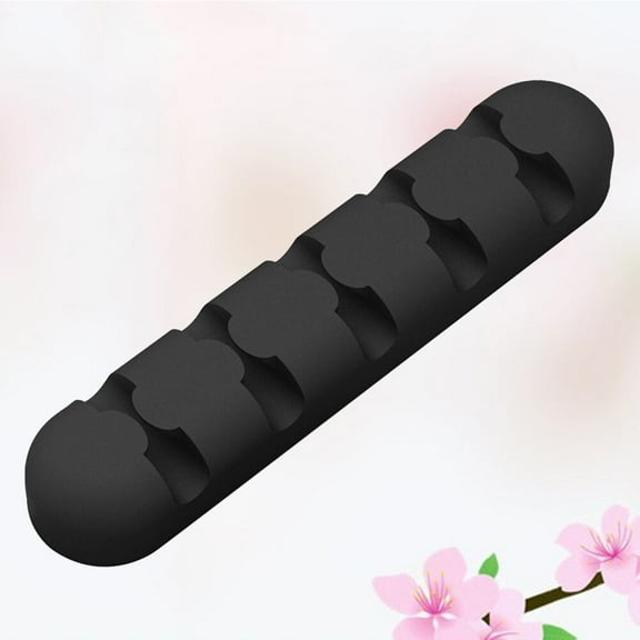 PBPBOX 1Pcs Charging Cable Organizer Black Silicone Desktop Cables for Tidiness