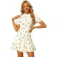 thumbnail image 1 of Vestido Por Encima De La Rodilla De Verano Con Gradas Y Elegante Floral Para Mujer Blanco S, 1 of 5