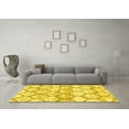 thumbnail image 3 of Ahgly Company Machine Washable Indoor Rectangle Trellis Yellow Modern Area Rugs, 2' x 5', 3 of 4