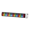 thumbnail image 3 of Piano enrollable de silicona de 49 teclas para niños principiantes Llave arcoiris blanca, 3 of 9