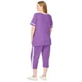 thumbnail image 2 of Woman Within Plus Size Contrast Stripe Capri Set, 2 of 3