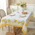 thumbnail image 5 of Spring Summer Tablecloth 60×84 inch, Waterproof Yellow Floral Table Cloth Washable, Stain Resistant Cloth Table Cover for Party Picnic Dinner Decor (Yellow Flower), 5 of 6