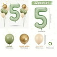 thumbnail image 6 of 12pcs Green white Golden Latex Balloons and Digital Aluminum Film Set - 32-inch olive Green digital balloons 4, birthday Party decorations, Halloween decorations, Christmas decorations, 6 of 9