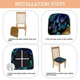 thumbnail image 4 of Blue Green Butterfly Pattern Seat Covers for Dining Room Chairs Set Of 4,Stretch Printed Washable Chair Seat Cover with Elastic Ties and Button,Removable Waterproof Couch Cushion Covers, 4 of 6