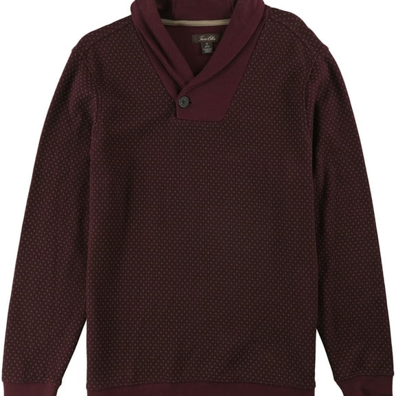 Tasso Elba Mens Shawl Collar Knit Sweater, Red, Medium