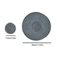 thumbnail image 3 of Round Woven Placemats, Natural Cotton Rope Placemat Decorative Woven Wood Place Mats for Dining Table, Heat Resistant Non-Slip Holders, 4.33" in dia (Single), Colorful, 3 of 8