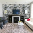 thumbnail image 2 of Home Cal Stone Peel and Stick Wallpaper - Roll Waterproof Self-Adhesive Contact Paper Removable Shelf Paper PVC Wall Paper Covering - Gray(Plastic Scraper Included), 2 of 6