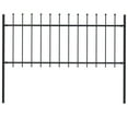 thumbnail image 4 of vidaXL Garden Fence Patio Privacy Screen Fence Wall with Spear Top Steel Black, 4 of 82