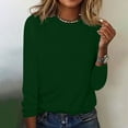 thumbnail image 2 of VgaVtl Womens Tops Summer Long Sleeve Green Tshirts Shirts for Women Loose Casual Solid Tops, 2 of 5