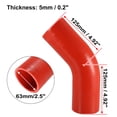 thumbnail image 3 of 63mm 2.5ID 45 Grado Silicona Reductor Manguera Acoplador Tubo Rojo para Coche, 3 of 6