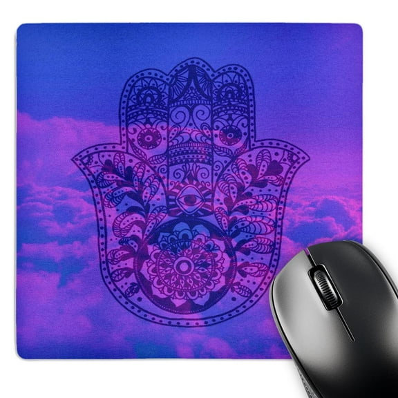 3dRose, Purple and Blue Cloud Hamsa, MousePad