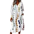 thumbnail image 3 of Long Sleeve Midi Dresses for Women Wrap a Line Maxi Dress Long Loose Casual Floral Dresses, 3 of 5