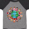 thumbnail image 4 of Inktastic Peace Through Unity Boys or Girls Baby Bodysuit, 4 of 5