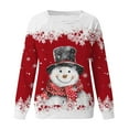thumbnail image 4 of ZXLBBD Women's Fall Winter Christmas Snowflake Snowman Printed Round Neck Shoulder Long Sleeve Sports Active Sweatshirts Casual Outdoor Versatile Daily Wear, 4 of 4