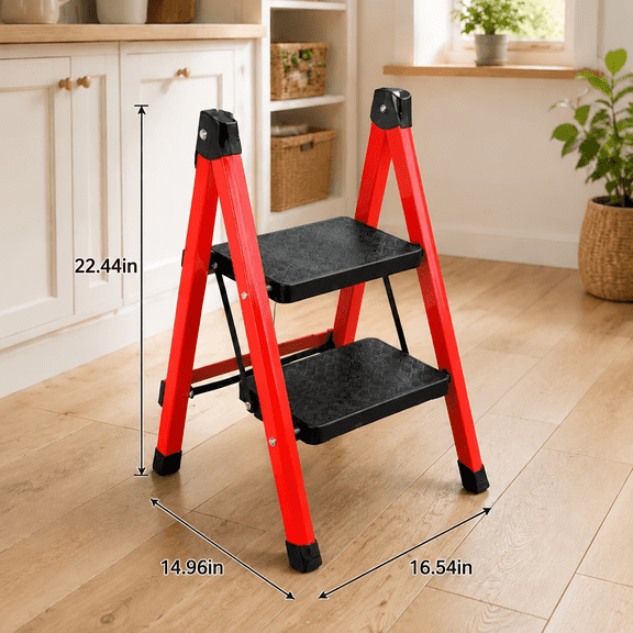 Folding 5/4/3/2 ladder with a load-bearing capacity of 500 pounds, anti slip tread belt and safety lock ladder, rust proof material, strong load-bearing capacity, not easy to overturn, suitable for h