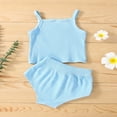 thumbnail image 4 of Newborn Baby Shorts Suit  Sling Plain Color Ribbed Camisole Tops+High Waist Triangle Short Pants, 4 of 10