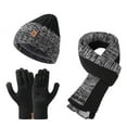 thumbnail image 4 of Winter Knit Three Piece Set - Plush Hat Scarf Gloves Combo, Silicone Grip Stocking Stuffers, For Motorcycle Riding Biking Cold Weather Christmas Gifts for, 4 of 6