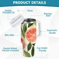 thumbnail image 2 of Yayeee 40oz Double-Wall Insulated Stainless Steel Tumbler with Handle Bottle, Watercolor Grapefruit, 2 of 8
