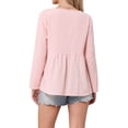 thumbnail image 3 of INSPIRE CHIC Boho Button Down Blouse for Women Long Sleeve V Neck Lightweight Dressy Casual Top L Pink, 3 of 6