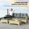 thumbnail image 4 of Outsunny 3 Piece Patio Furniture Set, L-Shaped Outdoor Sofa, Light Grey, 4 of 10
