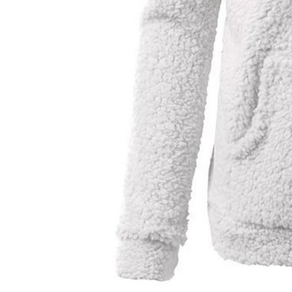 Yindaity Woman Coat Winter Discount Women Hooded Sweater Coat Winter Warm Wool Zipper Coat Cotton Coat Outwear Light Gray,M