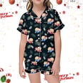 thumbnail image 2 of WEAIXIMIUNG Pyjama pour Tout-Petits 2T Ensemble de Pyjama Décontracté Imprimé à Boutons Col Rabattu Manches Courtes et Shorts, 2 of 4