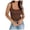 Brown, variant on Tank Tops For Women Ladies Fashionable And Casual New Solid Color Slim Fit Small Vest Tank Top Suspender Classic White Top