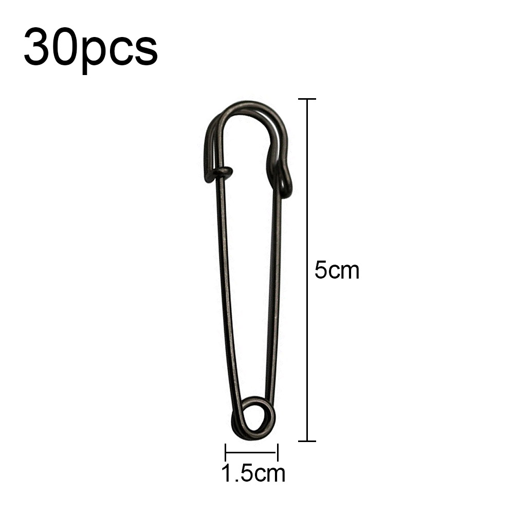 Safety Pins, Heavy Duty Blanket Pins 30pcs, Sturdy Safety Pin for Blankets Crafts Skirts Kilts - Black, Size: 50 mm