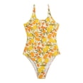 thumbnail image 2 of Bathing Suit for Women Tankini Color Blocked Bikini Piece Spaghetti Strap Summer Tops,Yellow,M, 2 of 4
